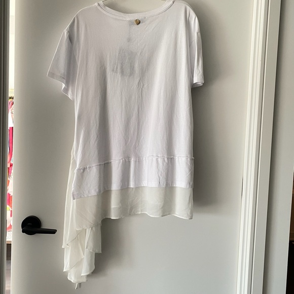 TWIN-SET Maxi Flared T-shirt with Ruffle Insertnero Size IT XS NWT - Picture 10 of 13